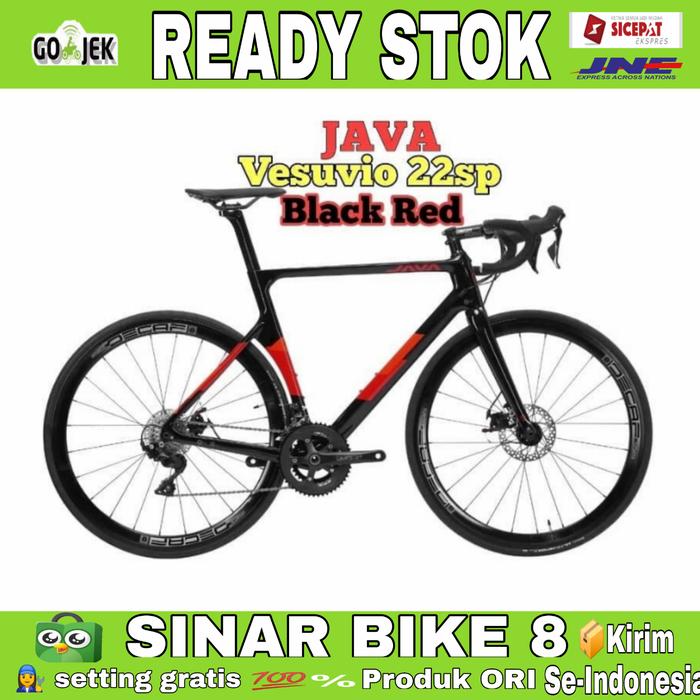 Gambar Sepeda ROADBIKE JAVA VESUVIO 22 so 105 CARBON - Hitam - merah dari Toko Sepeda Sinar Bike 8 undefined Tokopedia