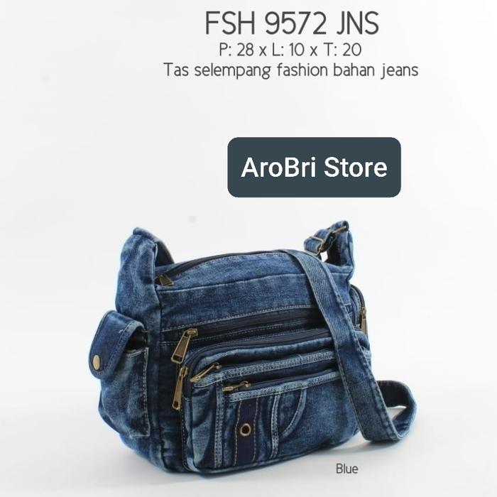 Gambar tas slempang fashion jeans wanita import - FSH 9572, P:28xL:10xT:20 dari Arobri Store undefined Tokopedia