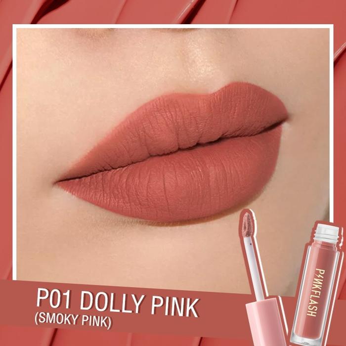 Gambar Pinkflash Ohmykiss Matte Lipstick 14 warna - P01 Dolly Pink dari Jojosolshop undefined Tokopedia