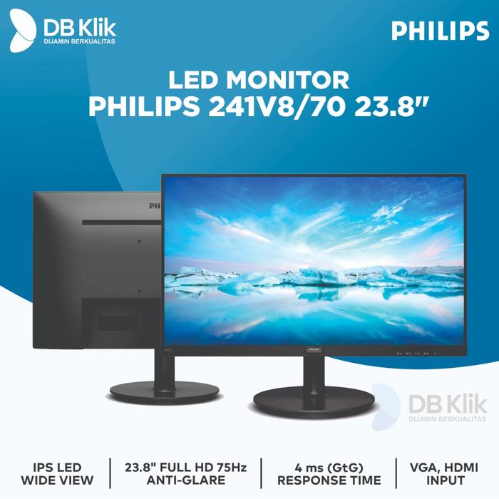Jual LED Monitor PHILIPS 241V8/70 23.8 