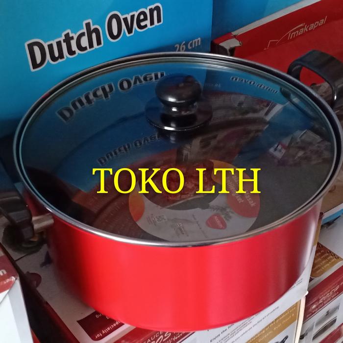 Gambar PANCI TEFLON TUTUP KACA 24 26 CM MASPION / DUTCH OVEN ANTI LENGKET - 24 cm dari TOKO LTH_NEW undefined Tokopedia