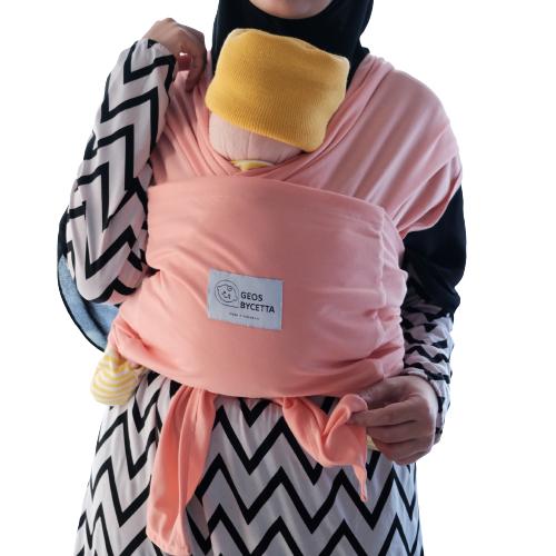 Gambar Gendongan Bayi Depan Geos Bycetta Set With Sash - Peach - S dari GEOS BYCETTA undefined Tokopedia