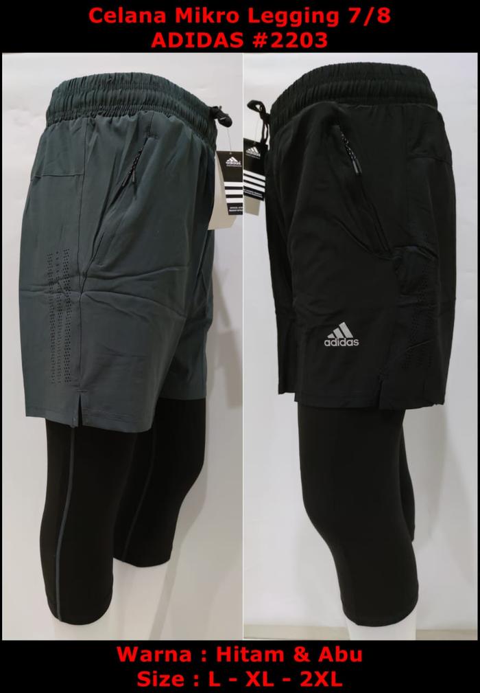 Jual Celana Pendek Double Legging 7/8 Olahraga Micro ADIDAS 2203