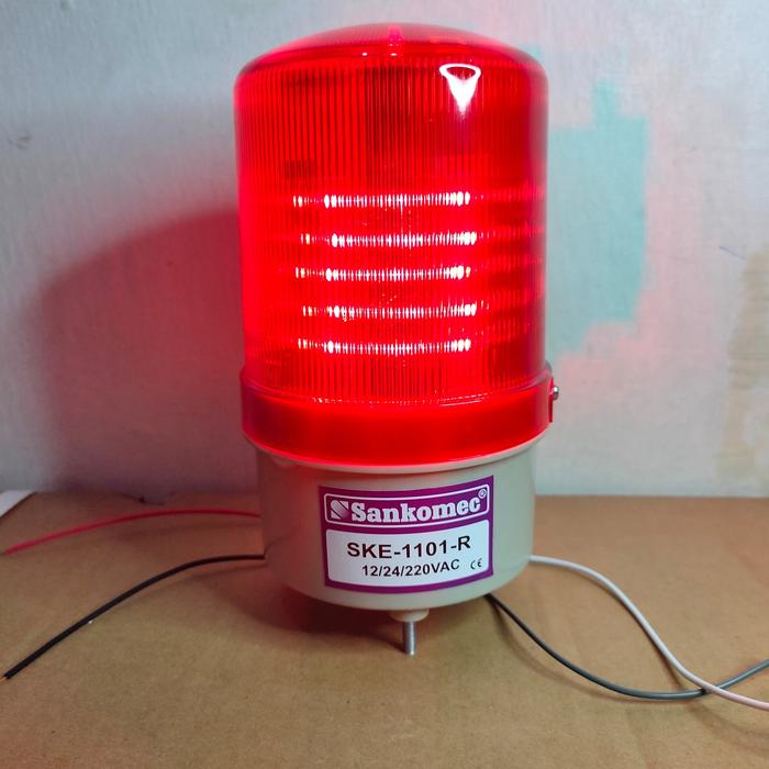 Gambar LAMPU ROTARY BUZZER / 4" LED MULTIVOLT 12/24/220V AC/DC - merah - Merah dari usaha mandiri electrik undefined Tokopedia