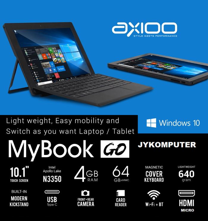 Gambar Laptop 2in1 Axioo MyBook GO Celeron N3350 4GB 64GB Touch screen 10.1" dari JYKomputer undefined Tokopedia