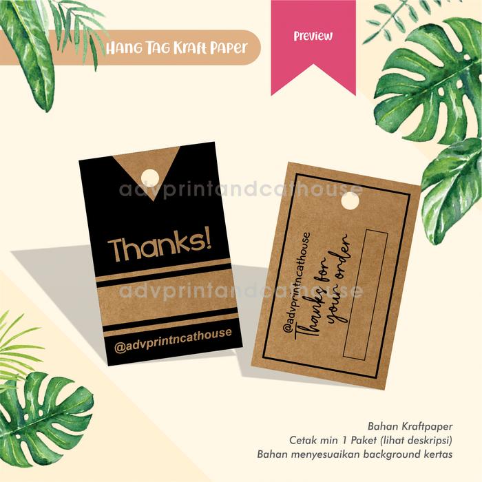 Jual Hang Tag Price Tag Kraft Paper Thank You Card Custom Murah 3 8x5 8 Biasa Kraft150 Gr Kota Malang Adv Print And Cat House Tokopedia<script async src=