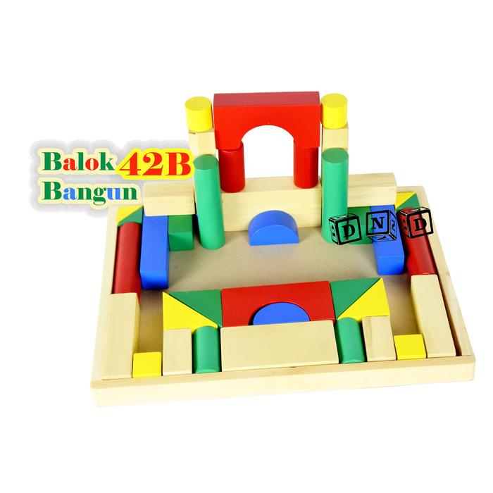 Gambar Mainan Edukatif / Edukasi Anak - Balok Bangun Kayu Besar / Block 42B dari TokoDnD undefined Tokopedia