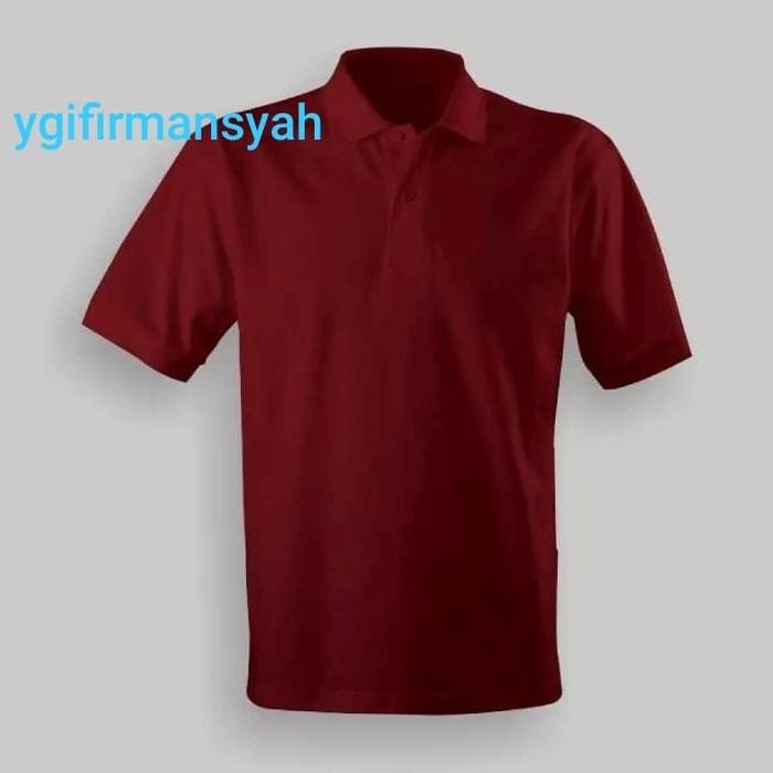Polo Shirt Polos Warna Maroon Pria Wanita Orange, L