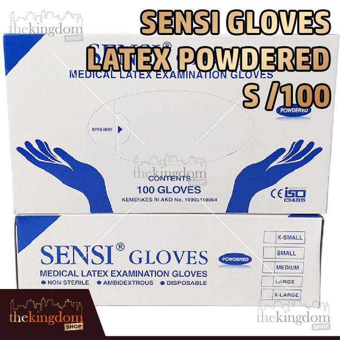 Gambar Sensi Gloves Latex Powdered /100 Sarung Tangan Medis Bedak - Sensi Gloves S, Packing Plastik dari The Kingdom Shop Kota Administrasi Jakarta Utara Tokopedia
