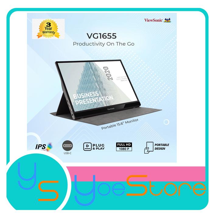 Gambar Monitor Portable 16" ViewSonic VG1655 |IPS|USB Type C|Full HD dari YOESTORE undefined Tokopedia