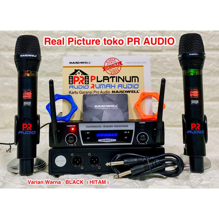 Gambar Mic Wireless HARDWELL NUMBER 1 / NUMBER1 (ORIGINAL) 2 Mic Handheld !!! - Hitam dari PR.Audio undefined Tokopedia