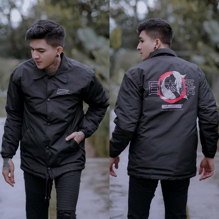 Gambar Jaket Pria Jaket Coach Distro Waterproof Jaket Parasut Outdoor Taslan - HITAM KOI, XL dari UNGSIRA STORE undefined Tokopedia