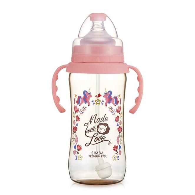 Gambar Dorothy Wonderland PPSU Wide Neck Feeding Bottle With Handle 360ml - Merah Muda dari simba_indonesia undefined Tokopedia
