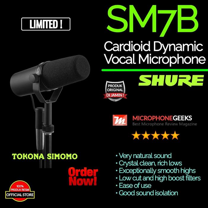 Gambar SHURE SM7B / SM 7B Cardioid Dynamic Vocal Microphone Original dari tokona simomo undefined Tokopedia