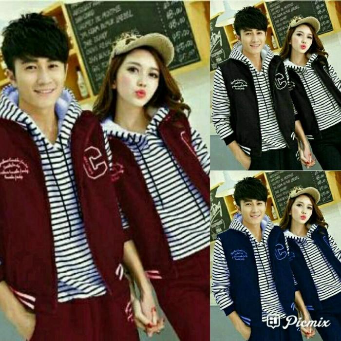 Gambar es Couple CpJaketCBiru8 jaket C maroon Navy Hitam bahan dalaman dari Gabriella Tokopedia undefined Tokopedia