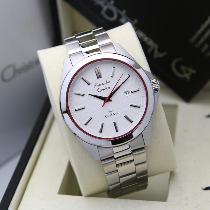 Gambar [ ORIGINAL ] Jam Tangan Pria / Cowok Alexandre Christie 8644 AC 8644 - SILVER RED dari TOKOJAMKU_NEW undefined Tokopedia