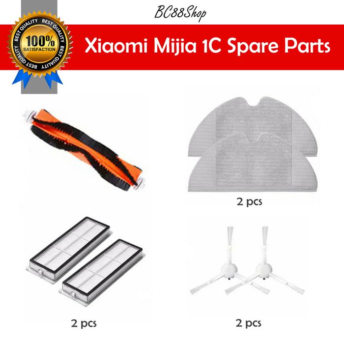 Gambar Paket Hemat Xiaomi Mijia 1C parts (Main Brush, Mop, HEPA, Side Brush) - Original Brush dari BC88Shop undefined Tokopedia
