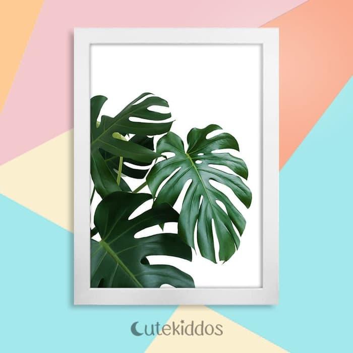 Gambar Poster Monstera #7 Dekorasi Rumah Home Decor Hiasan Dinding Tropical - Bingkai Putih dari cutekiddos undefined Tokopedia