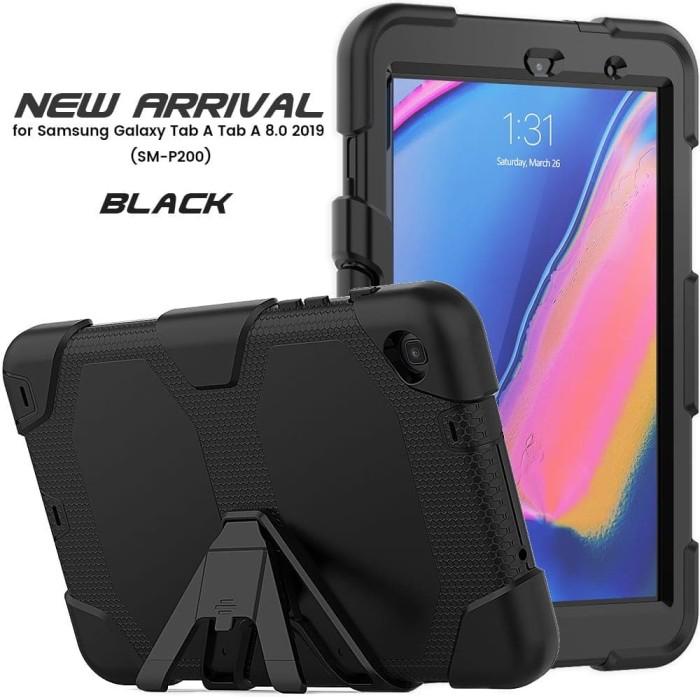 Samsung Tab A7 LTE 2020 T505 rugged armor silicon casing soft cover Hitam