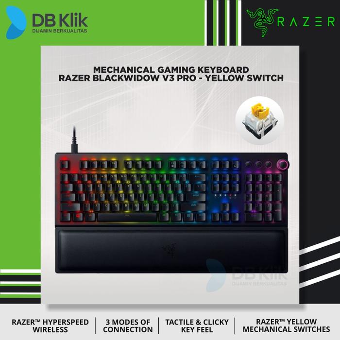 Keyboard Gaming RAZER BlackWidow V3 PRO Wireless - YELLOW Switch