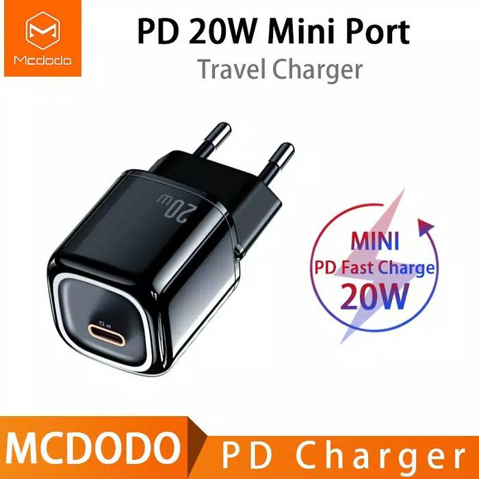 Mcdodo 20w Mini PD Type-C Fast Charger Adaptor Hitam