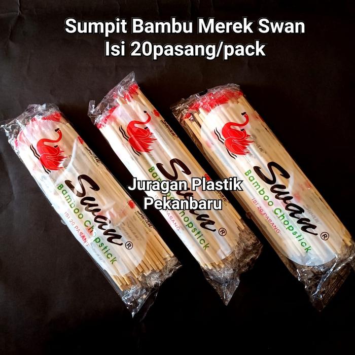 Gambar Sumpit Bambu isi 20 Pasang per pack | Chopstick Swan dari Juragan Plastik Pekanbaru undefined Tokopedia