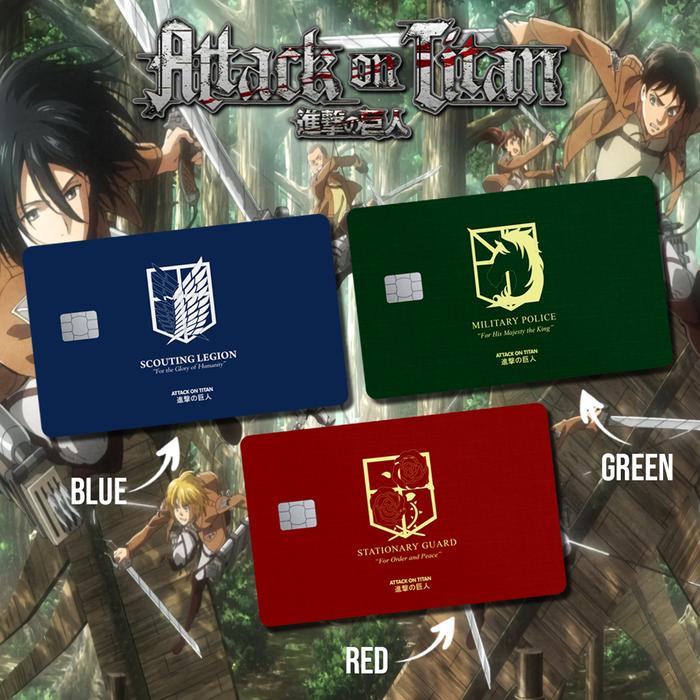 Gambar ATTACK ON TITAN EMBLEM | Skin/Sticker Kartu ATM - BLUE, Chip dari Cardskins undefined Tokopedia