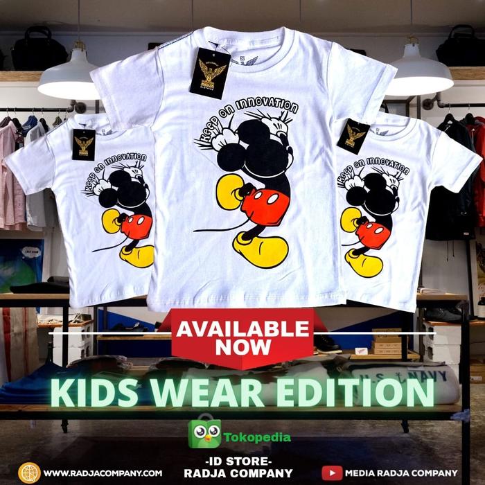Gambar T-SHIRT ANAK RADJA KARAKTER GAMBAR MICKEY MOUSE - S, Putih dari Galery Radja undefined Tokopedia