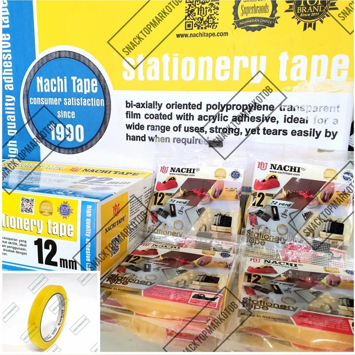 Gambar Selotip Nachi Stationery TOP Quality 12mm (1/2inch) 72Yard ORI dari Serba Fair undefined Tokopedia