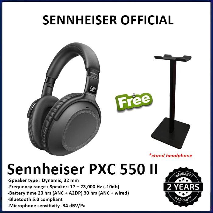 Bluetooth Headphone with Touch Sensitive Control and 30-Hour Battery Life SENNHEISER PXC 550-II Wireless NoiseGard Adaptive Noise Cancelling Black Bluetooth Headphone with Touch Sensitive Control and 30-Hour Battery Life SENNHEISER PXC 550-II Wireless NoiseGard Adaptive Noise Cancelling Black