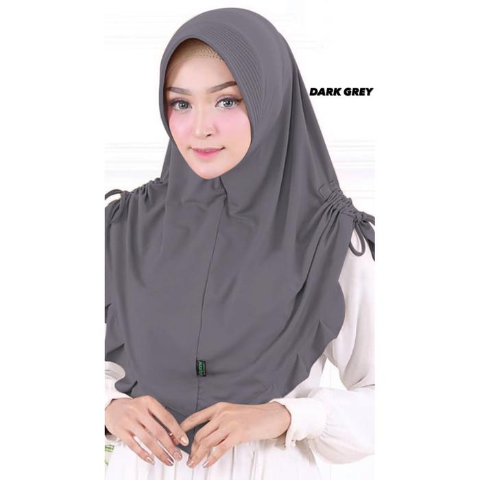 Gambar jilbab instan jersey kariim - DARK GREY dari hijab hijrah official undefined Tokopedia