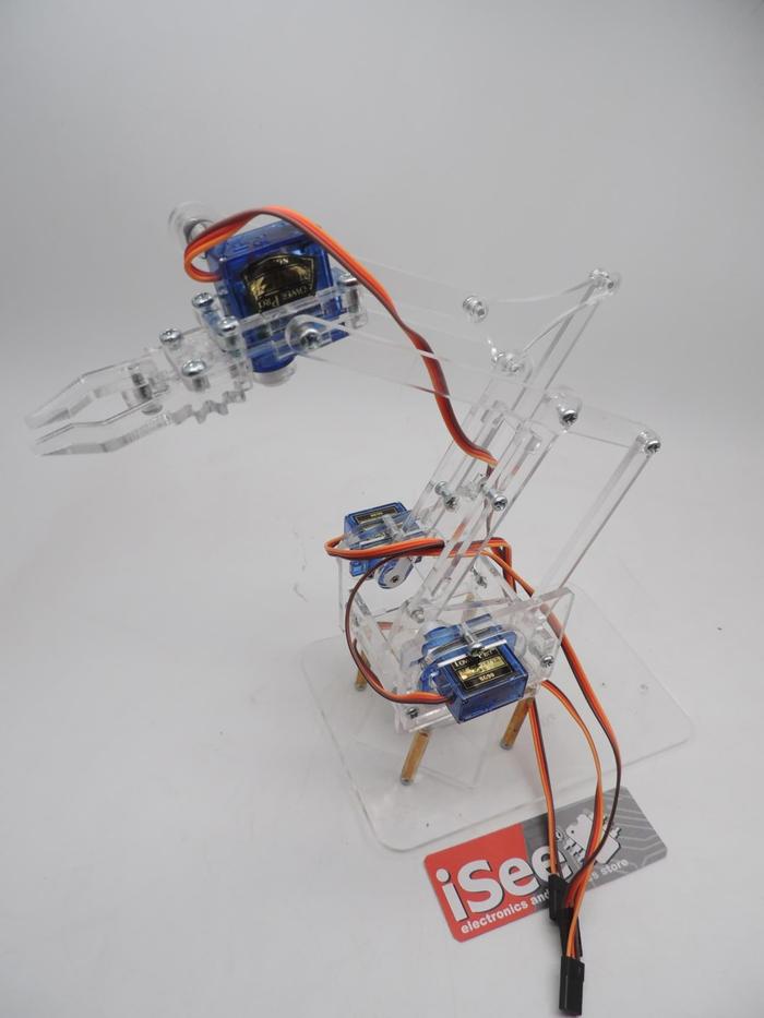 Gambar robot arm acrylic Diy arm akrilik kit rangka lengan for Arduino 4 dof - transparan dari iSeeRobot undefined Tokopedia