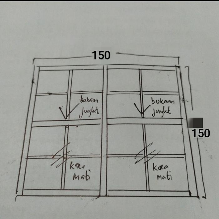 Gambar jendela aluminium gandeng 150x150 ornamen 1/2 mati 1/2 jendela dari at aluminium undefined Tokopedia