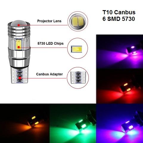 LED T10 Senja Sein 6 Mata Canbus Projector