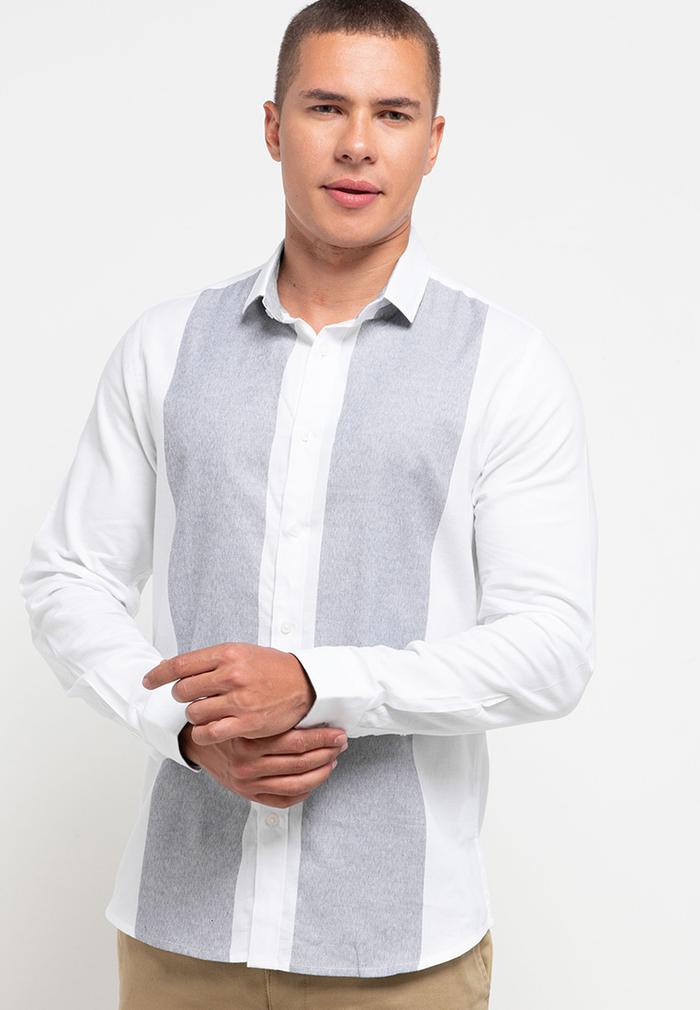 Gambar MOC Kemeja Lengan Panjang Slim Fit Pafrica-Grey - XL dari MOC Indonesia undefined Tokopedia