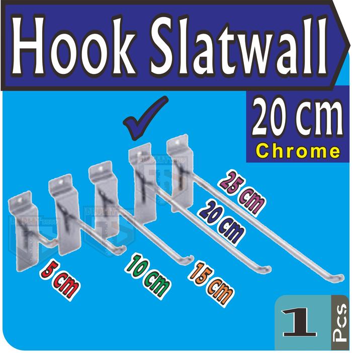 Gambar cantolan/single hook slatwall 20 cm - chrome dari GS DISPLAY undefined Tokopedia