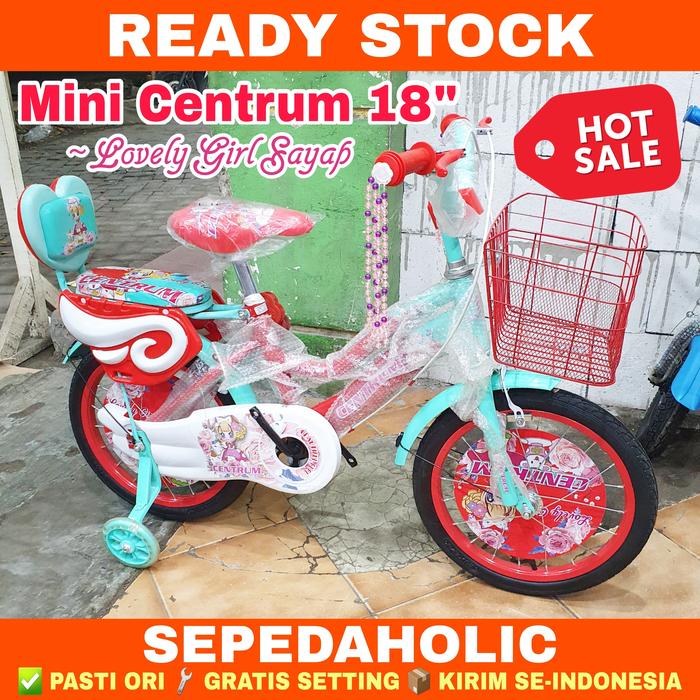 Gambar Sepeda Anak Perempuan 18 Inch Mini Centrum Sayap Keranjang - Ungu dari Sepedaholic undefined 5 Tokopedia