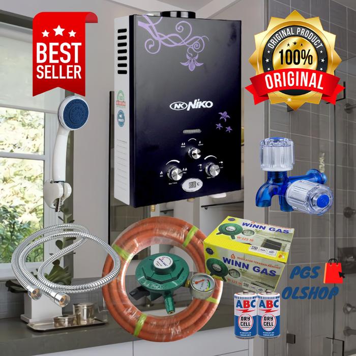 Jual WATER HEATER / PEMANAS AIR KAMAR MANDI GAS LENGKAP NIKO HITAM LED -  Kab. Sidoarjo - Pgs Olshop | Tokopedia