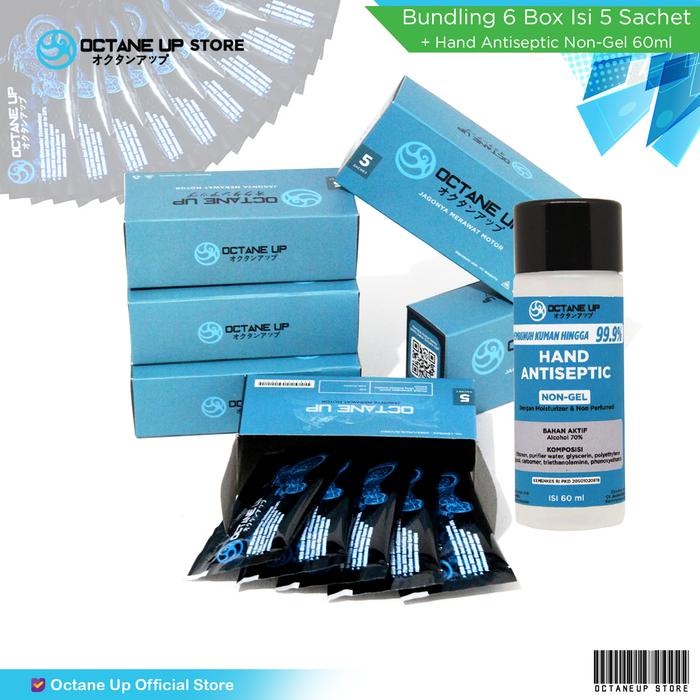 Gambar Bundling Octane Up 6box isi 5 Sachet & Hand Sanitizer Liquid 60ml dari Octane Up Store undefined Tokopedia