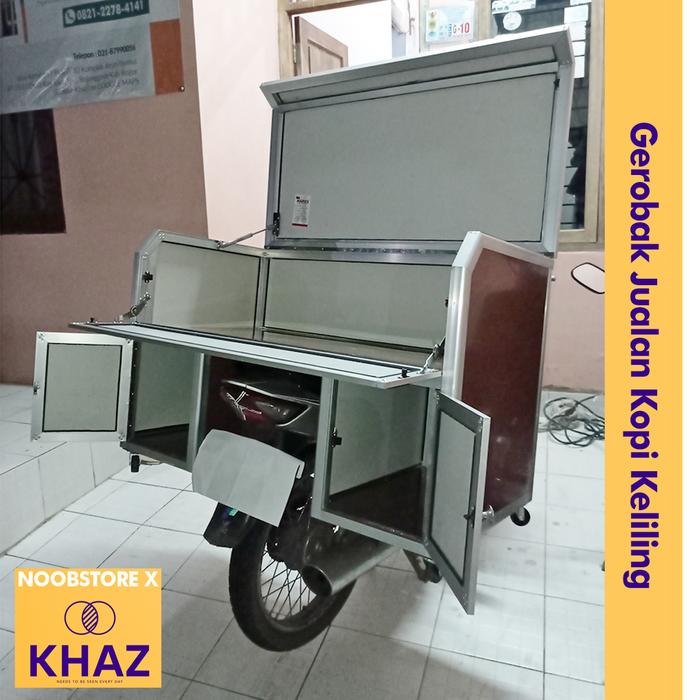 Gambar Gerobak Motor Kopi Keliling / Gerobak Jualan dimotor / Gerobak Rombong dari KHAZ Alumunium undefined Tokopedia