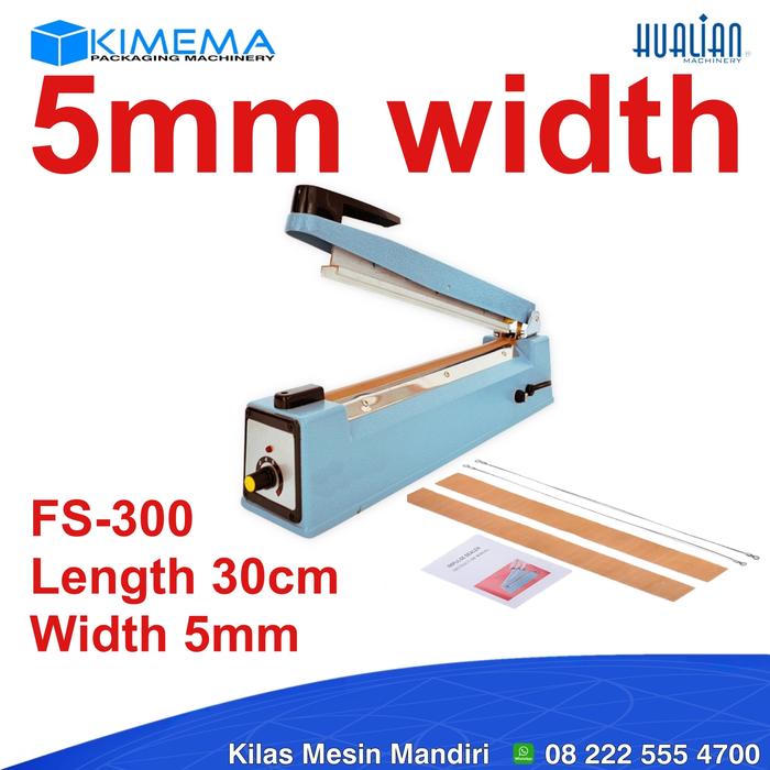 Gambar 5mm Hand Impulse Sealer Hualian Press plastik 30cm 40cm Lebar 5 mm - FS-300 5MM dari KIMEMA undefined Tokopedia