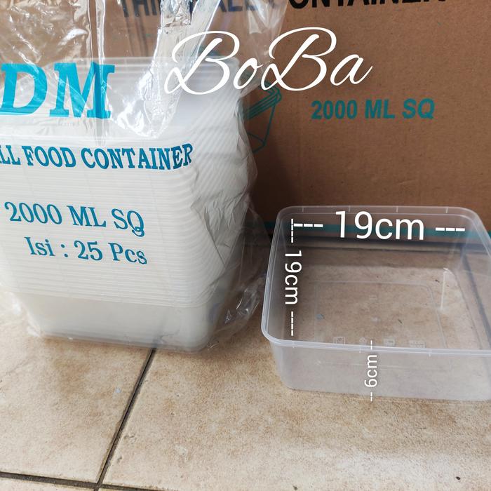 Gambar thinwall 2000ml SQ kotak makan Bening food Container Tahan panas dari Bobaolshop99 undefined Tokopedia