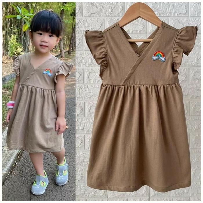 Gambar Dress Anak Bayi V Pelangi Size 1-5 Tahun Baju Anak Perempuan - Cokelat, 4tahun dari AristaYasna Shop undefined Tokopedia
