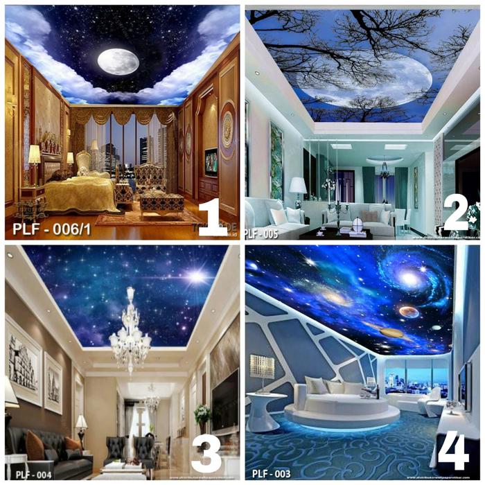 Gambar Wallpaper 3D Wallpaper Custom Wallpaper Plafon Langit Malam dari harmoniwallpaper undefined Tokopedia
