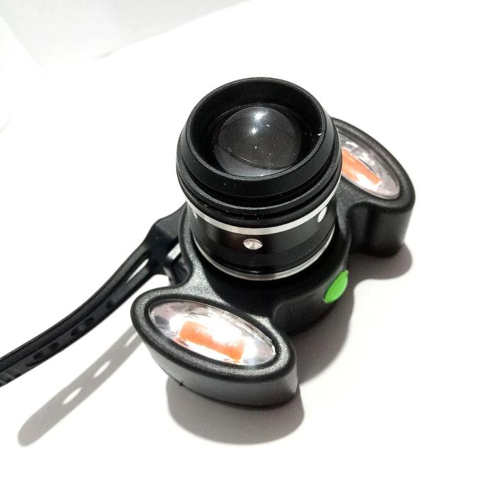 Gambar Lampu Depan Sepeda 3 Lampu LED USB Cas Waterproof Bicycle Front Light - 3 HEAD HITAM dari Hobby Fit undefined Tokopedia