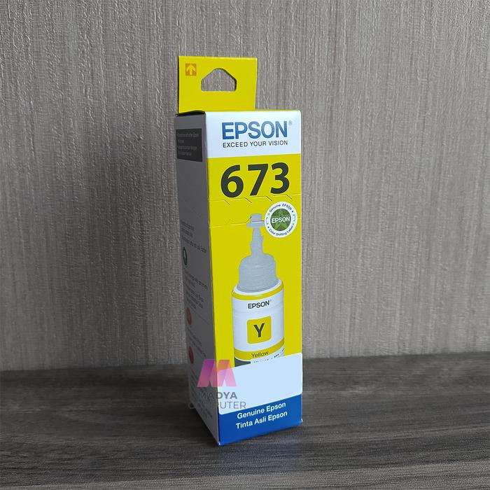 Gambar Tinta Printer EPSON 673 Original - Kuning dari Madya Computer undefined Tokopedia