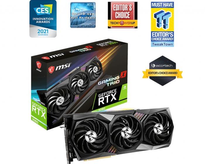 VGA MSI GeForce RTX 3080 Gaming X TRIO 10G GDDR6X HDMI DP - RTX3080