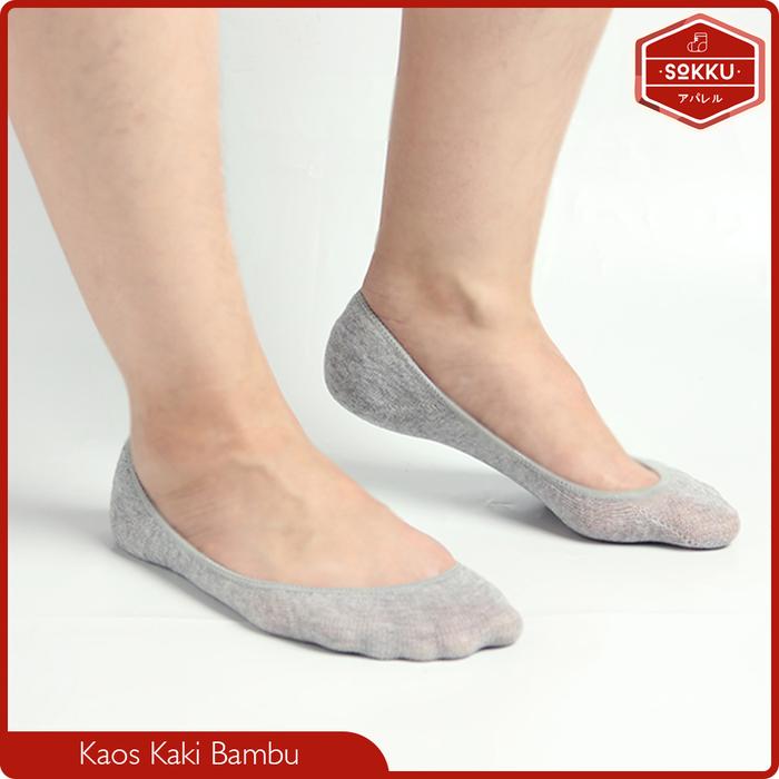 Gambar Kaos Kaki Bambu Wanita Pendek Invisible Hidden Socks Flat Shoes Low - Abu-abu dari Sokku Apparel undefined Tokopedia