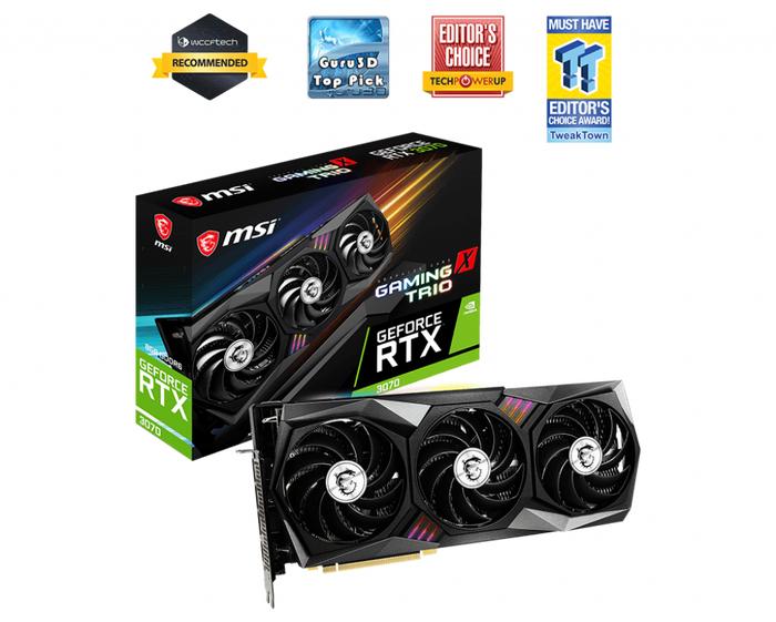 VGA MSI GeForce RTX 3070 Gaming X TRIO 8GB GDDR6 HDMI DP - RTX3070