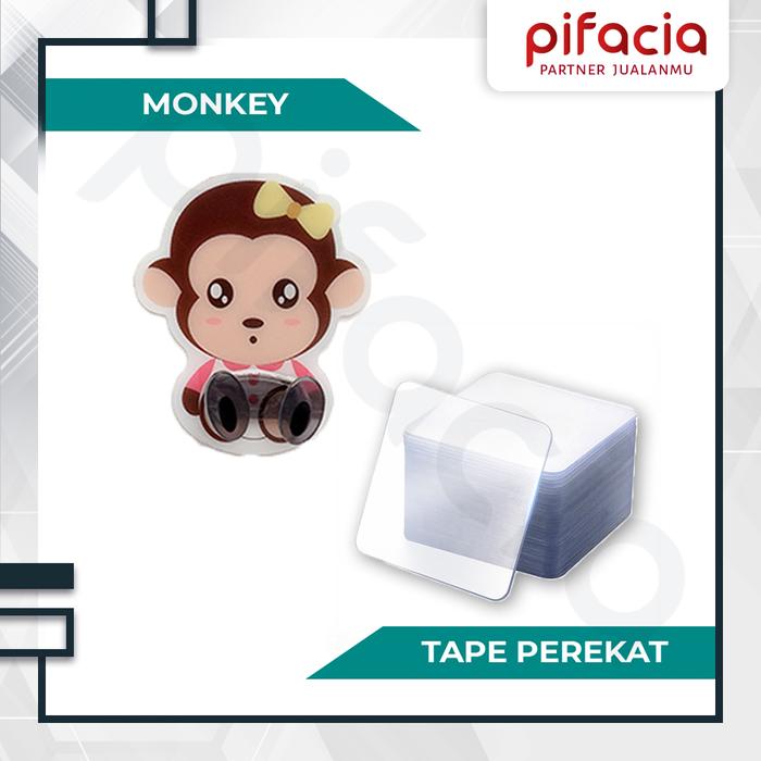 Gambar Gantungan Hook Baju Colokan Tempel Dinding Karakter Murah Lucu - MONYET+TAPE dari Pifacia undefined Tokopedia